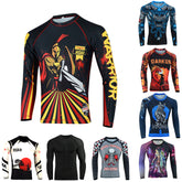 MMA Rash Guard BJJ Long Sleeve Compression Fight Gear Shirt No Gi - Roar-int